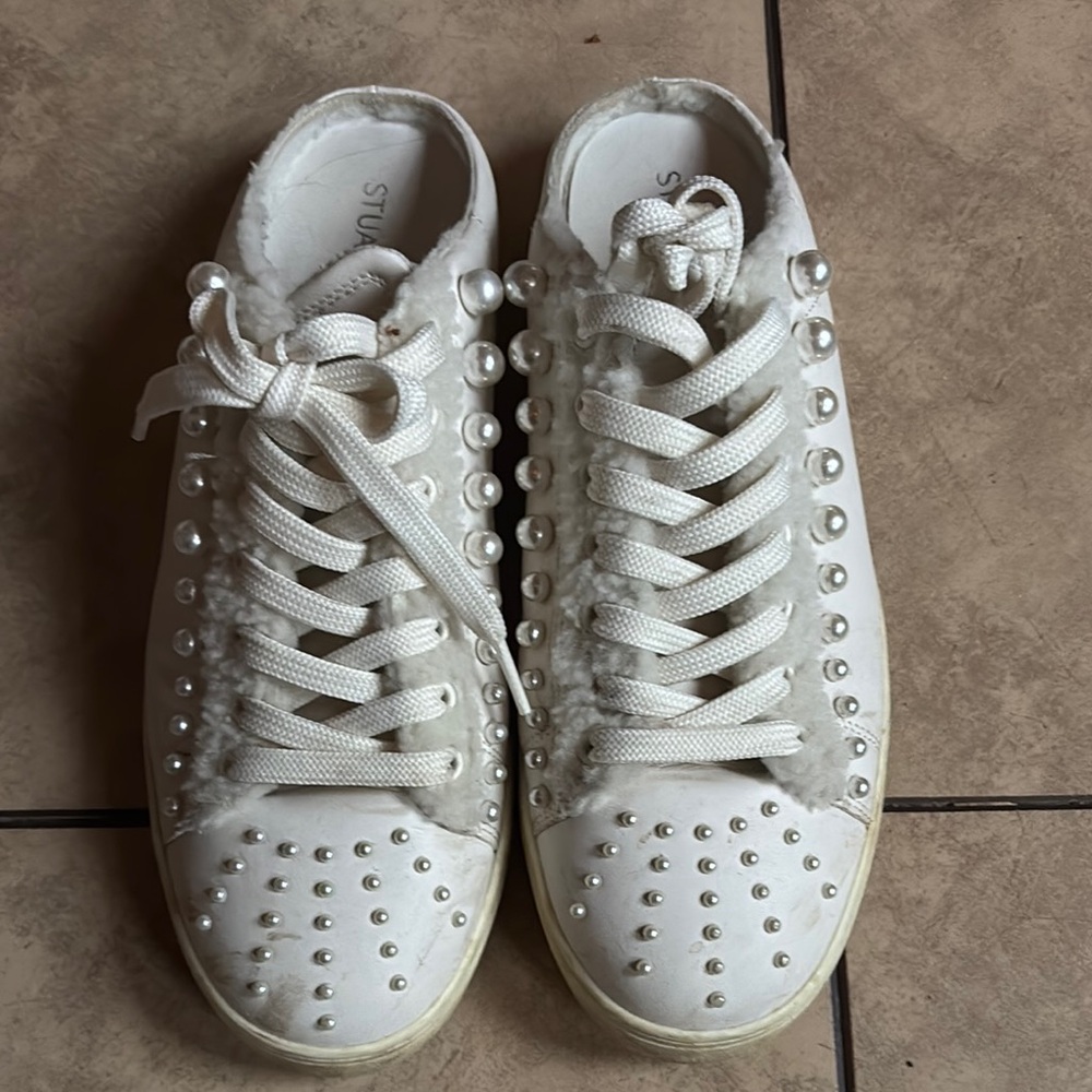 Stuart weitzman Pearl and shearling slip on sneakers